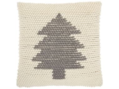 Nourison Holiday Pillows Ivory / Grey Pillow NRDC569IVGRY