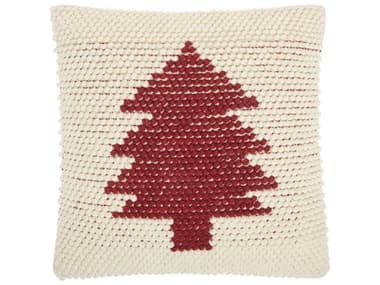 Nourison Holiday Pillows Ivory Red Pillow NRDC569IVRED