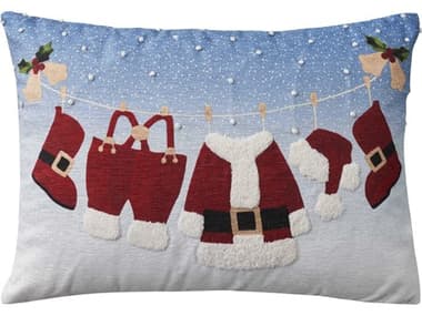 Nourison Holiday Pillows Multicolor 14'' x 20'' Santa Pillow NREE414MULTI