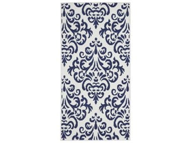 Nourison Grafix Damask Area Rug NRGRF06WHTBLREC