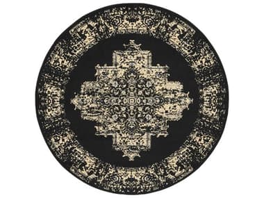 Nourison Grafix Bordered Area Rug NRGRF14BLACKROU