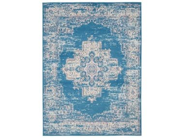 Nourison Grafix Bordered Area Rug NRGRF14BLUE