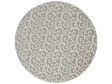 Nourison Grafix Damask Area Rug NRGRF19GREYROU