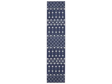 Nourison Grafix Geometric Runner Area Rug NRGRF37NAVYRUN