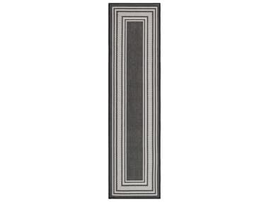 Nourison Horizon Bordered Runner Area Rug NRHOZ03BLACKRUN