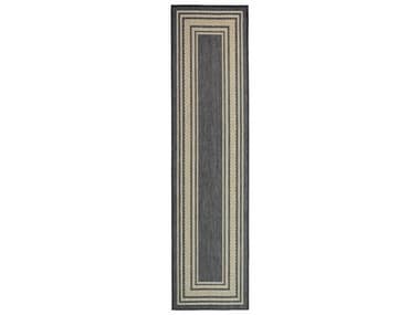 Nourison Horizon Bordered Runner Area Rug NRHOZ03CHARCRUN