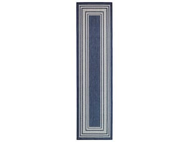 Nourison Horizon Bordered Runner Area Rug NRHOZ03NAVYRUN