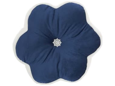 Nourison Sofia Navy 17'' x 17'' Velvet Sherpa Flower Pillow NRL0312NAVY