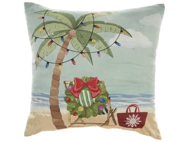 Nourison Holiday Pillows Multicolor 18'' x 18'' Pillow NRL0319MULTI