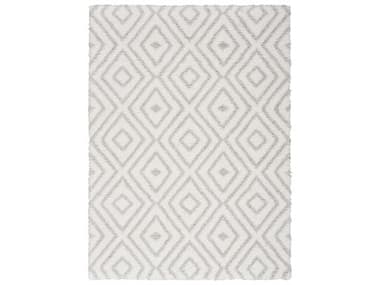 Nourison Modern Shag Geometric Area Rug NRMMD01IVSIL