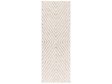 Nourison Modern Comfort Geometric Runner Area Rug NRMNC01IVBLKRUN