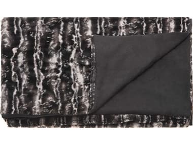 Nourison Fur Black / Silver Throw Blanket NRN9508BKSIL