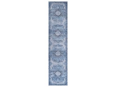 Nourison Washables Bordered Runner Area Rug NRNWB15BLUERUN