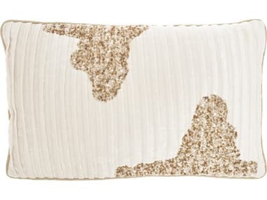 Nourison Mina Victory Sofia Beaded Pleated Pillow NRPN949IVGLD