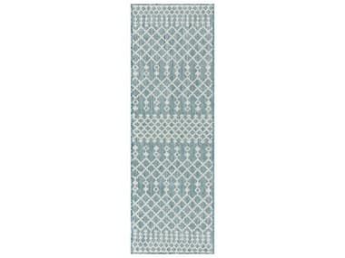 Nourison Positano Geometric Runner Area Rug NRPOS02AQUARUN