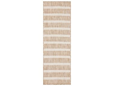 Nourison Positano Striped Runner Area Rug NRPOS03BGEIVRUN