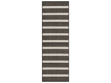 Nourison Positano Striped Runner Area Rug NRPOS03BLKIVRUN