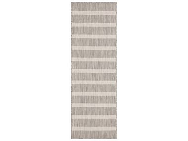 Nourison Positano Striped Runner Area Rug NRPOS03GRYIVRUN