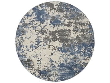 Nourison Rustic Textures Abstract Area Rug NRRUS08GRYBLROU