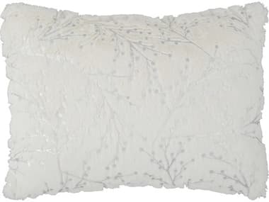 Nourison Faux Fur Ivory / Silver Pillow NRSN107IVSIL