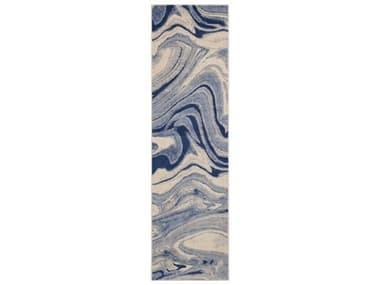 Nourison Somerset Abstract Runner Area Rug NRST749LTBLURUN