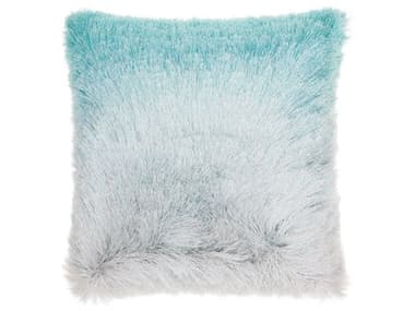 Nourison Shag Turquoise / Silver 20'' x 20'' Pillow NRTR011TURSV