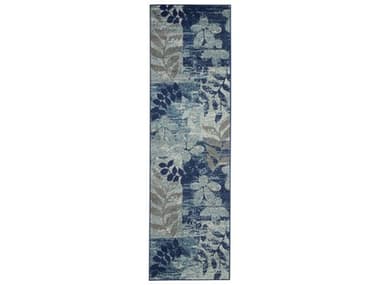 Nourison Tranquil Floral Runner Area Rug NRTRA01NAVLBRUN