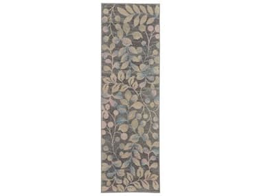 Nourison Tranquil Floral Runner Area Rug NRTRA03GRYBGRUN