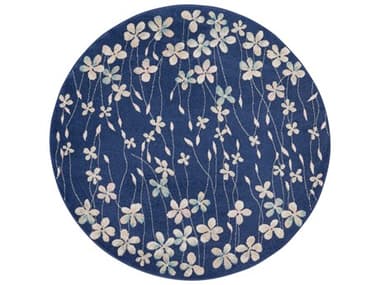 Nourison Tranquil Floral Area Rug NRTRA04NAVYROU