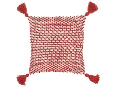 Nourison Outdoor Pillows Red 18'' x 18'' Pillow NRVJ025RED