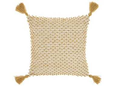 Nourison Outdoor Pillows Yellow 18'' x 18'' Pillow NRVJ025YELLO