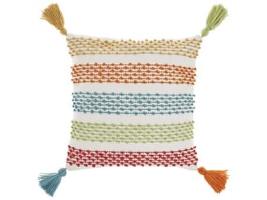 Nourison Outdoor Pillows Multicolor 18'' x 18'' Pillow NRVJ062MULTI