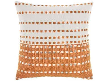 Nourison Outdoor Pillows Orange 18'' x 18'' Pillow NRVJ109ORANG