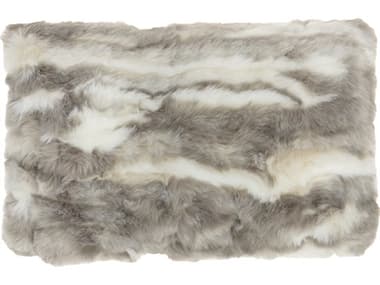 Nourison Faux Fur Grey Pillow NRVV017GREY