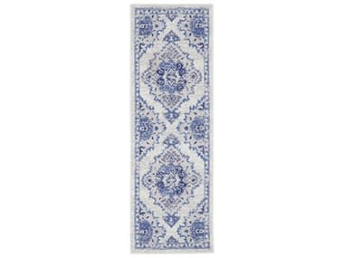 Nourison Whimsicle Bordered Runner Area Rug NRWHS14IVBLURUN