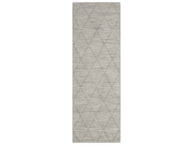 Nourison Wool Haven Geometric Runner Area Rug NRWOH01GREYRUN