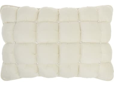 Nourison Mina Victory Sofia Quilted Swarovski Pillow NRYS104IVORY