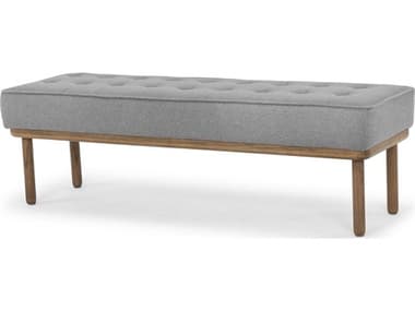Nuevo Arlo 59" Brown Fabric Upholstered Accent Bench NUEARLOOCCASIONALBENCH
