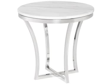 Nuevo Aurora 23&quot; Round Marble End Table NUEAURORASIDETABLE