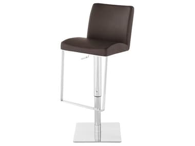 Nuevo Matteo Brown Leather Adjustable Stool NUEHGAF118