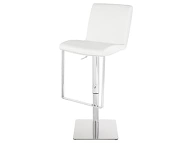 Nuevo Lewis White Leather Adjustable Stool NUEHGAF167