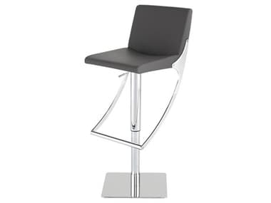 Nuevo Swing Grey Naugahyde Adjustable Stool NUEHGAF311