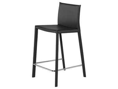 Nuevo Bridget Dark Grey Leather Counter Stool NUEHGAF338