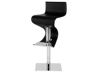 Nuevo Portland Black Leather Adjustable Stool NUEHGAR138