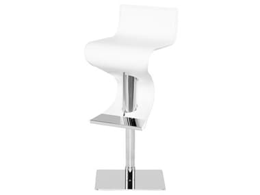 Nuevo Portland White Leather Adjustable Stool NUEHGAR139