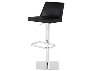 Nuevo Rome Black Naugahyde Adjustable Stool NUEHGAR192