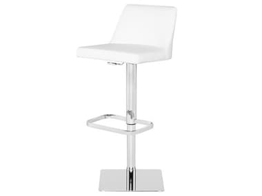 Nuevo Rome White Naugahyde Adjustable Stool NUEHGAR193