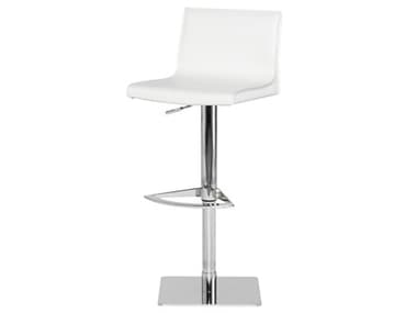 Nuevo Colter White Leather Adjustable Stool NUEHGAR279