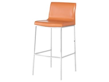 Nuevo Colter Ochre Leather Bar Stool NUEHGAR283