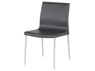 Nuevo Colter Dark Grey Leather Dining Chair NUEHGAR396